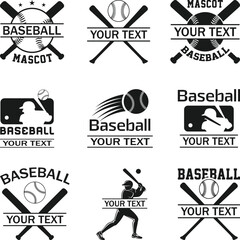 Baseball Logo Designs Silhouette, Baseball Team Name Custom SVG Design, Baseball Team Shirt Design Illustration