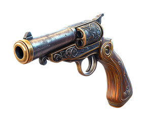 Antique revolver display workshop isolated on transparent background png