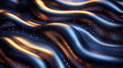 Fototapeta premium Abstract Fluid Waves of Dark Blue and Gold