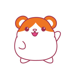 Cute Adorable Hamster Cartoon Illustration