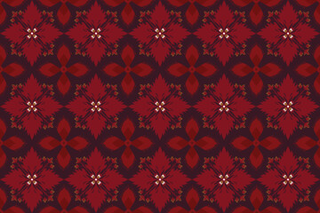 red seamless pattern.Oreintal flora damask seamless pattern embroidery.Indian style. Art ornament print.Design for carpet.cover.wallpaper.wrapping.farbric.clothing.Ethnic south western decor style.rug