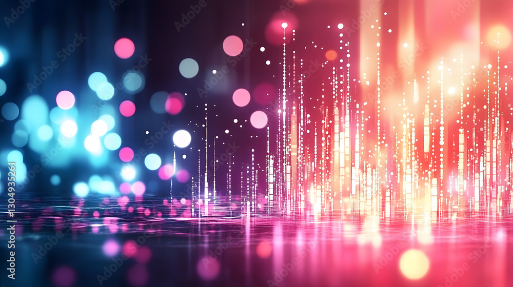 Poster A vibrant, abstract representation of colorful lights and particles, creating a dynamic and energetic atmosphere
