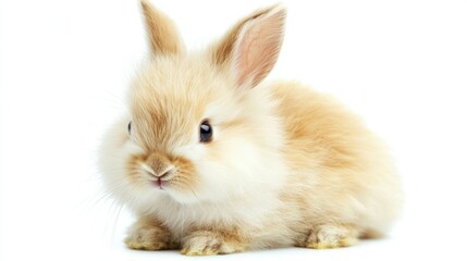 Obraz premium Energetic Grey Rabbit, Isolated on White