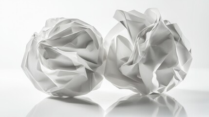 Crumpled paper balls forming a creative sculpture, symbolizing teamwork and innovation.