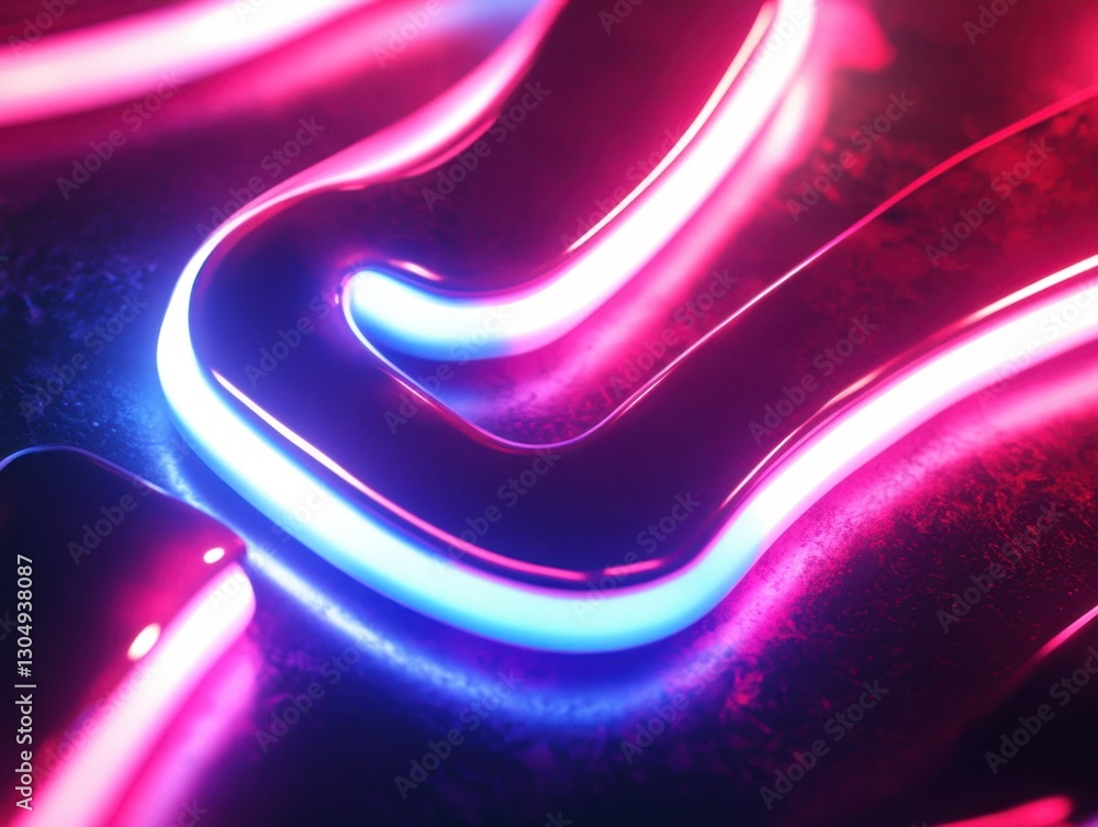 Aufkleber abstract luminous curves with vibrant neon glow creating a futuristic and modern visual effect