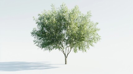 Obraz premium Bright Green Tree, Isolated on White