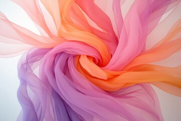 Obraz premium Colorful silk fabrics swirl together in a vibrant display of motion and harmony during textile design creation in a studio