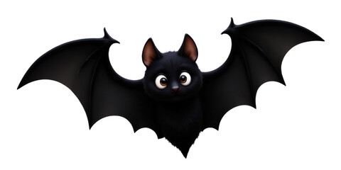 Cute Cartoon Bat with Big Eyes and Transparent Background