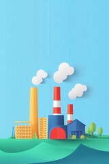 Obraz premium Industrial wasteland turning into a thriving eco-village.