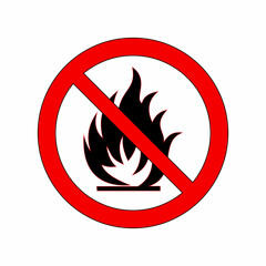 No Fire No Flame Burn Sign