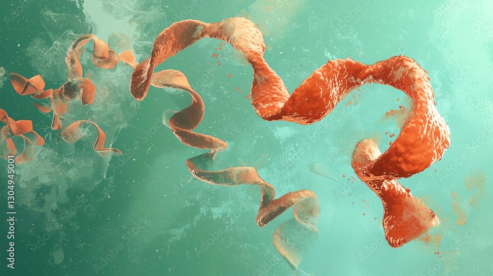 Aufkleber an abstract representation of flowing shapes and colors in an aquatic environment.