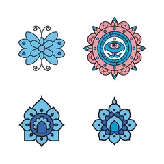 Set of floral mandala design