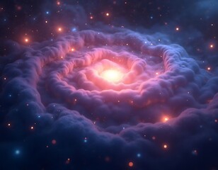 Obraz premium Cosmic Nebula: A Celestial Spiral of Light and Color