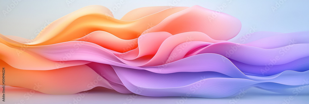 Poster softly cascading flows of magenta and lavender transitions, shaping a minimalist yet vibrant