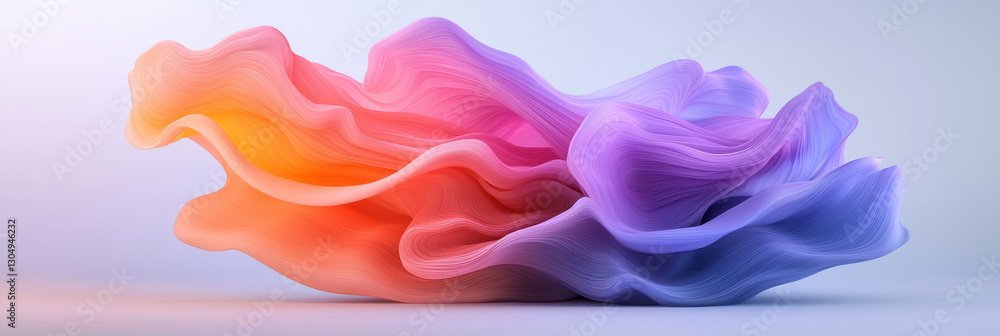 Poster softly cascading flows of magenta and lavender transitions, shaping a minimalist yet vibrant