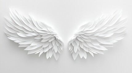 Fototapeta premium White Angel Wings, Isolated on White