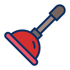 Plunger Vector Line Filled Icon Design