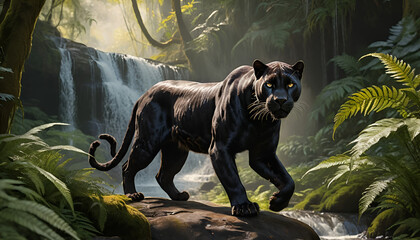 black phanter in the street jungle