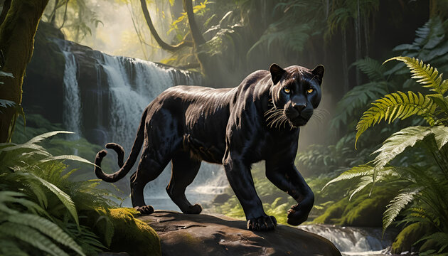 black phanter in the street jungle