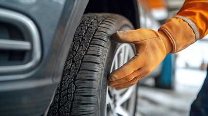 A technician replacing winter and summer tires to ensure a safe ride, highlighting professional tire maintenance for seasonal vehicle readiness and road safety.