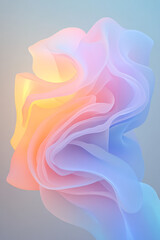 Obraz premium An ultramodern composition featuring a translucent holographic veil swirling around a luminescent