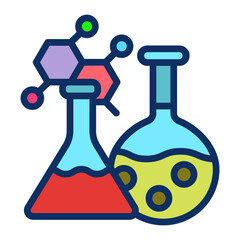 Chemistry Vector Line Filled Icon Design