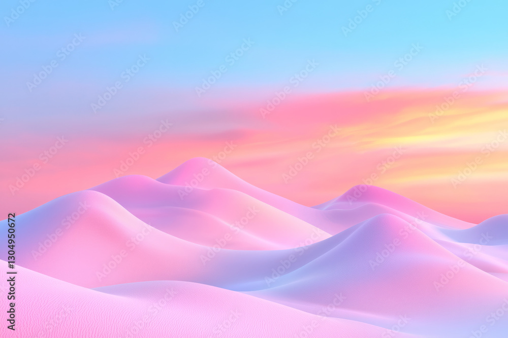 Poster a high-definition scene of a dune whose surface shimmers with a delicate, fur-like texture, set