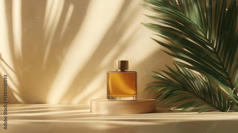 Aufkleber elegant bottle of perfume placed on a table surrounded by soft light creating a luxurious atmosphere