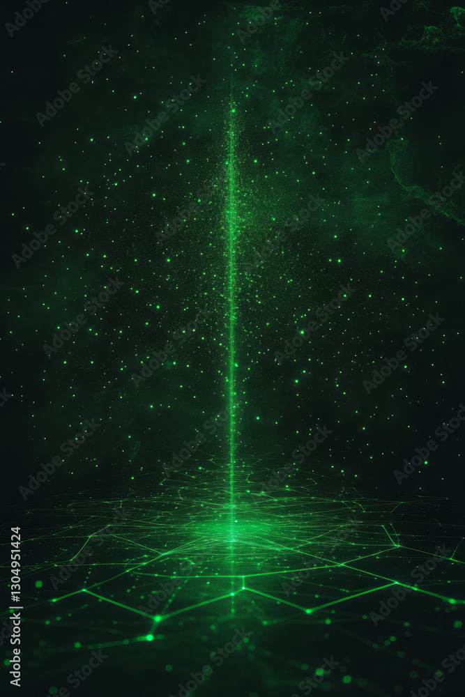 Poster a futuristic schematic of a scalable synergy matrix, where clusters of radiant data converge into a