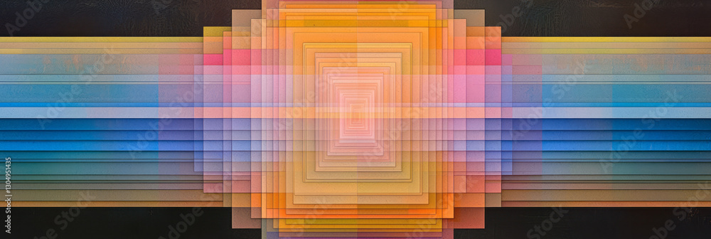 Poster a dynamic visualization of a scalable synergy matrix, blending shifting grids and interlocking
