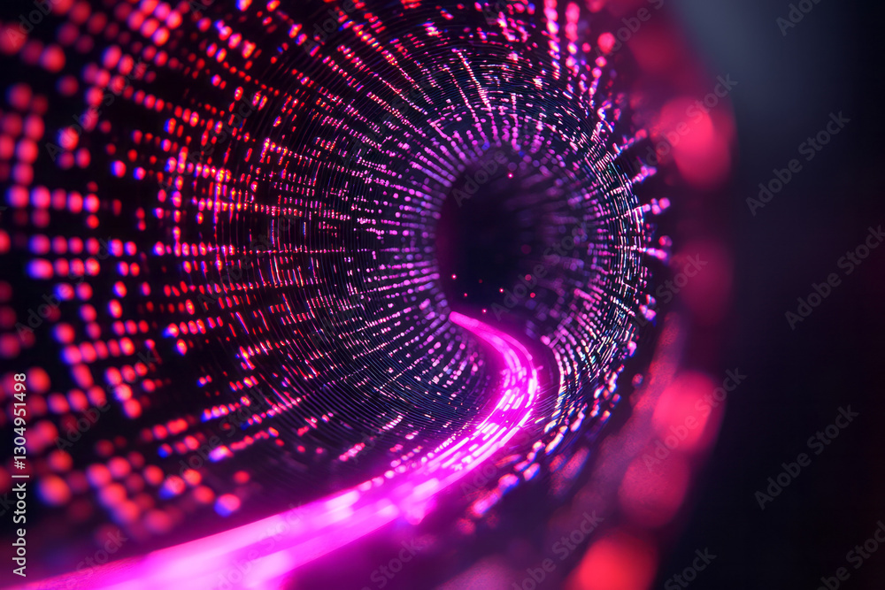 Poster a high-definition futuristic display of a scalable synergy matrix, with glowing pathways and