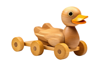 duck shape wooden toyon transparent background