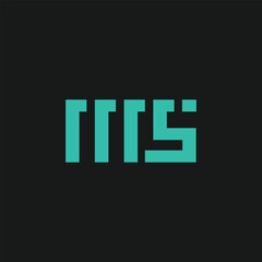 SM MS abstract vector logo monogram template