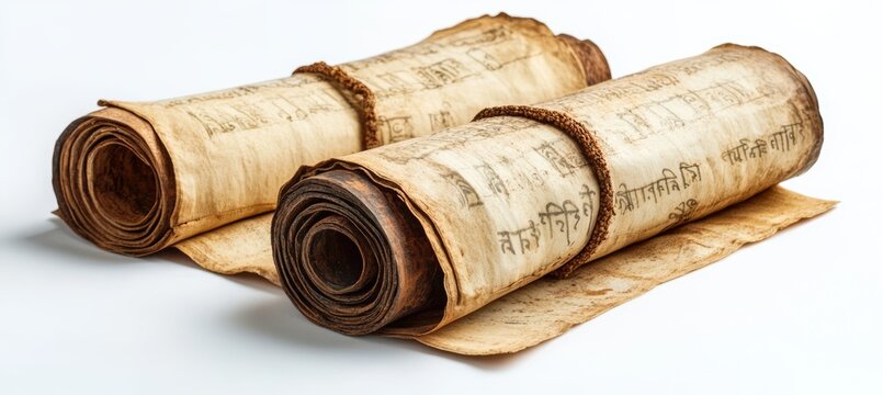 Veda stanza on scroll form. Generative AI technology.	
