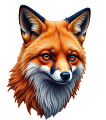 Fototapeta premium Fox Portrait with Glowing Eyes and transparent background
