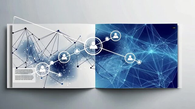 Network Visualization in Brochure for Business Connections and Digital Innovation