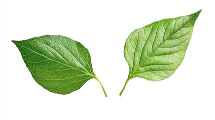 Obraz premium Flying Green Leaves, Isolated on White