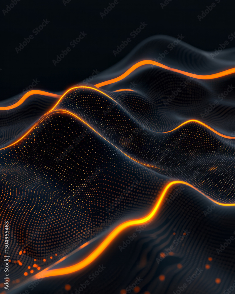 Poster a futuristic interface design representing biotic echo resonance, with intertwined patterns of life