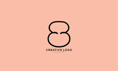 EB BE Abstract initial monogram letter alphabet logo design