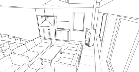 
residential architecture interior 3d rendering