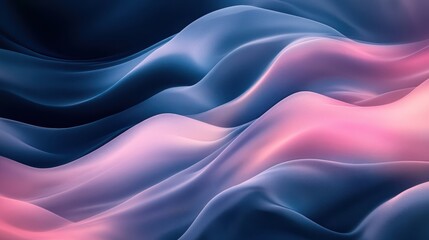 Obraz premium Abstract gradient resembling flowing silk in indigo white and soft blush pink