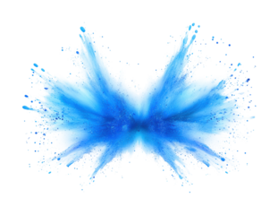 Dynamic blue splash in abstract style isolated on transparent background png