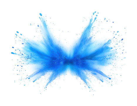 Dynamic blue splash in abstract style isolated on transparent background png