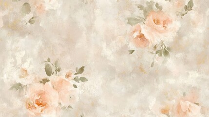 Hand-painted wallpaper with glowing golden specks and soft watercolor textures for a romantic feel