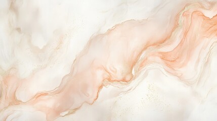 Obraz premium Swirling watercolor in blush ivory and peach with glowing specks for a dreamy romantic effect