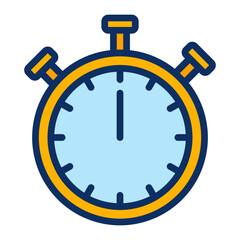 Stopwatch Vector Line Filled Icon Design