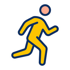 Running Vector Line Filled Icon Design