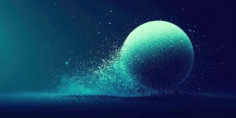 Blue ball with a lot of white and blue specks