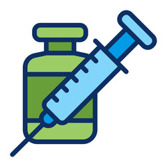 Syringe Vector Line Filled Icon Design