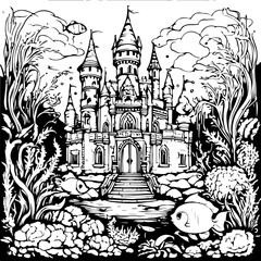 architecture, sketch, building, coloring page, drawing, church, vector, city, illustration, old, castle, travel, europe, art, tower, house, paris, cathedral, town, vintage, landmark, design, ancient, 
